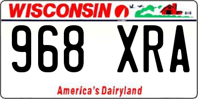 WI license plate 968XRA