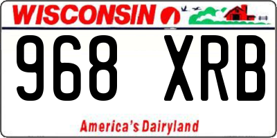 WI license plate 968XRB