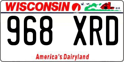 WI license plate 968XRD