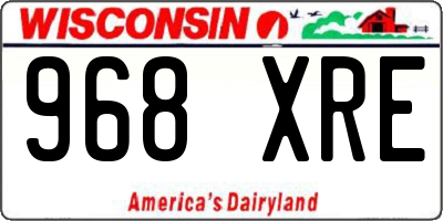WI license plate 968XRE