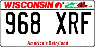 WI license plate 968XRF