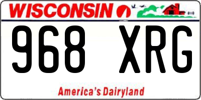 WI license plate 968XRG