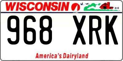 WI license plate 968XRK