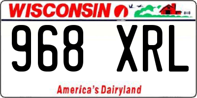 WI license plate 968XRL