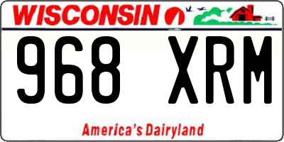 WI license plate 968XRM