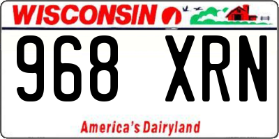 WI license plate 968XRN