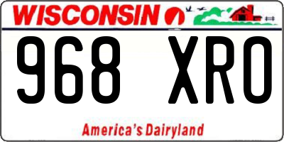 WI license plate 968XRO