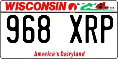 WI license plate 968XRP