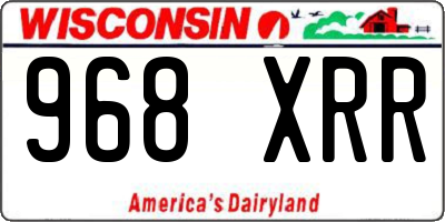 WI license plate 968XRR