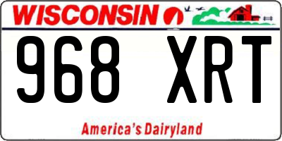 WI license plate 968XRT