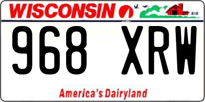 WI license plate 968XRW