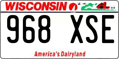WI license plate 968XSE