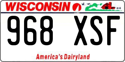 WI license plate 968XSF