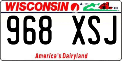 WI license plate 968XSJ