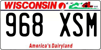 WI license plate 968XSM