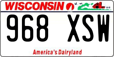 WI license plate 968XSW