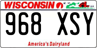 WI license plate 968XSY