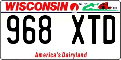 WI license plate 968XTD
