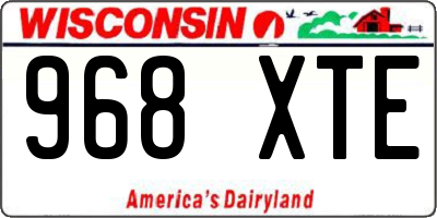 WI license plate 968XTE