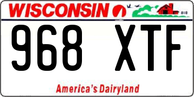 WI license plate 968XTF