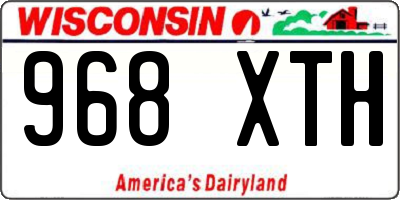 WI license plate 968XTH