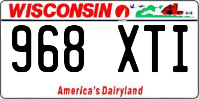 WI license plate 968XTI