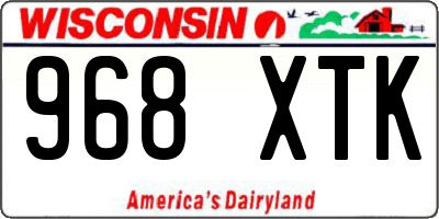 WI license plate 968XTK