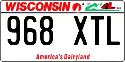 WI license plate 968XTL