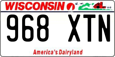 WI license plate 968XTN