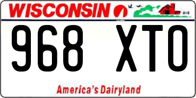 WI license plate 968XTO