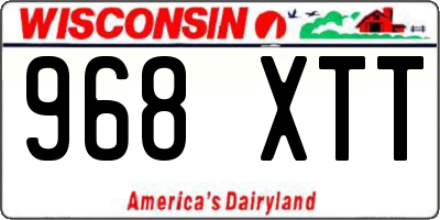 WI license plate 968XTT