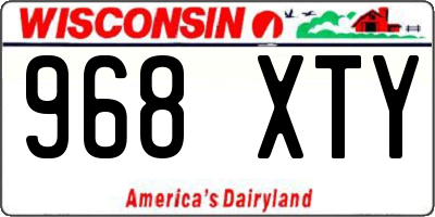 WI license plate 968XTY