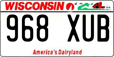 WI license plate 968XUB