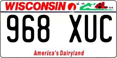 WI license plate 968XUC