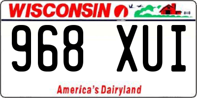 WI license plate 968XUI