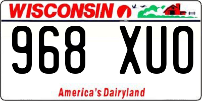 WI license plate 968XUO
