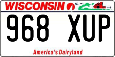 WI license plate 968XUP