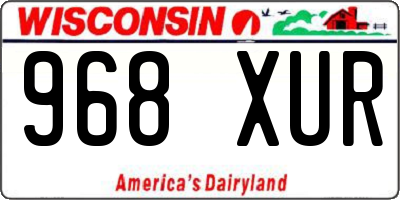 WI license plate 968XUR