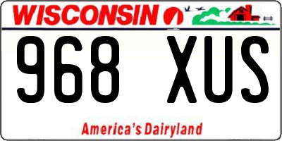 WI license plate 968XUS