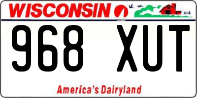 WI license plate 968XUT
