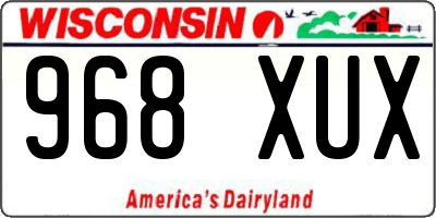 WI license plate 968XUX