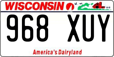 WI license plate 968XUY
