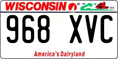 WI license plate 968XVC