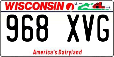 WI license plate 968XVG