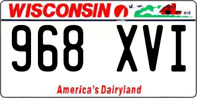 WI license plate 968XVI