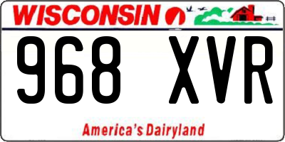 WI license plate 968XVR