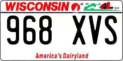 WI license plate 968XVS