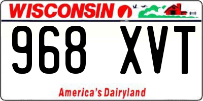 WI license plate 968XVT