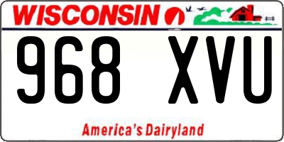 WI license plate 968XVU