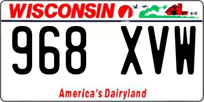 WI license plate 968XVW